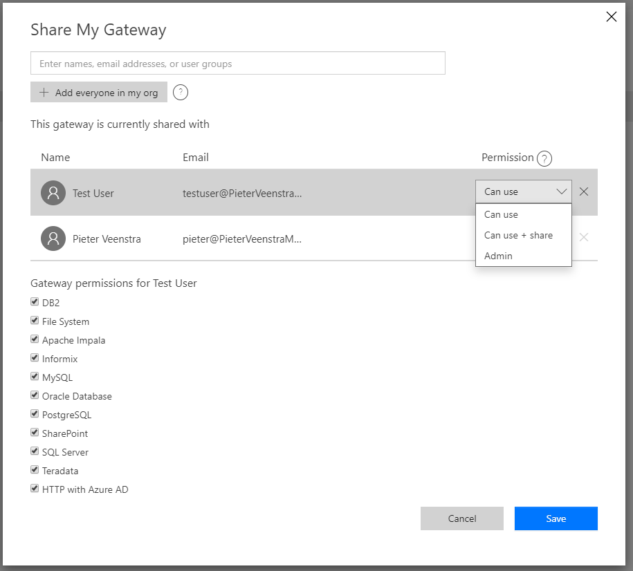 Share Gateway options