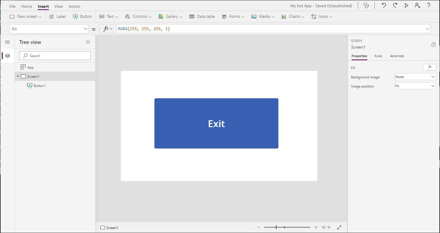 My Exit App in PowerApps