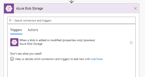 Blob Storage trigger
