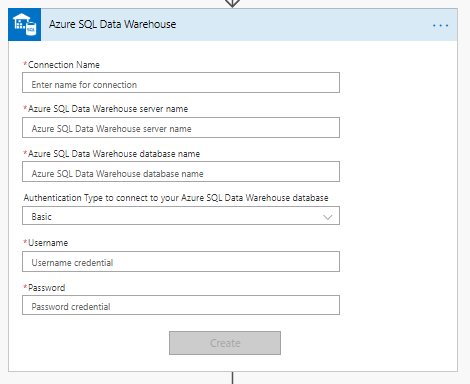 Azure SQL Data Warehouse connector