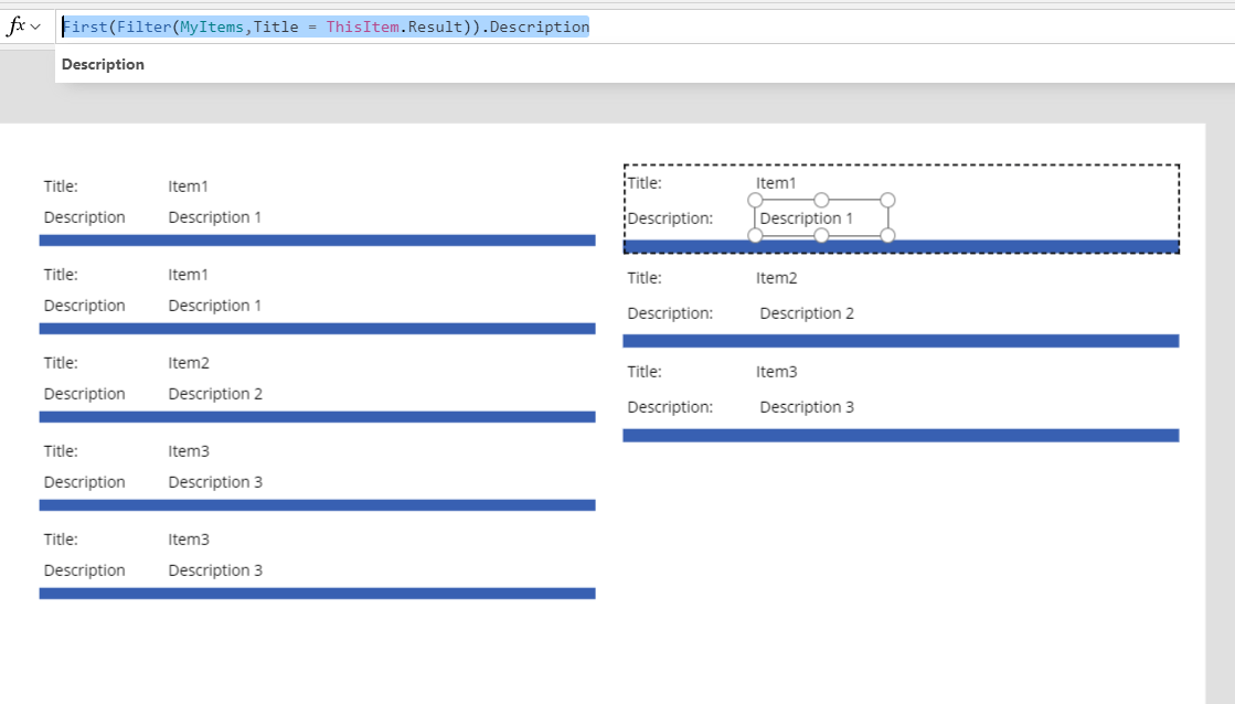 getfields Get Distinct List of items