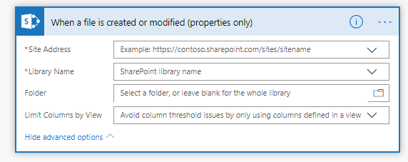 When a file is created in Flow