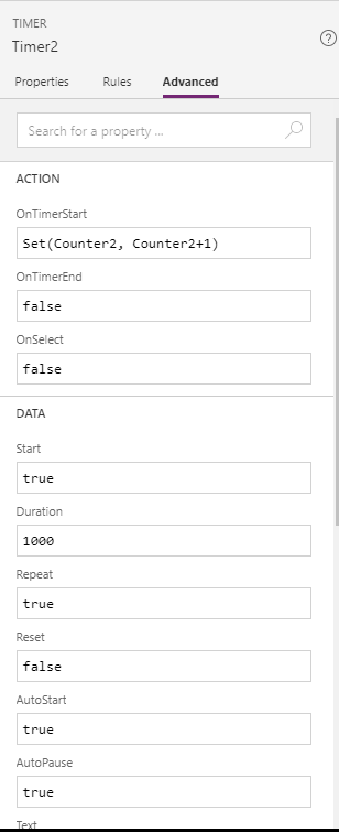 timercontrolconfiguration Timer control configuration in Power Apps