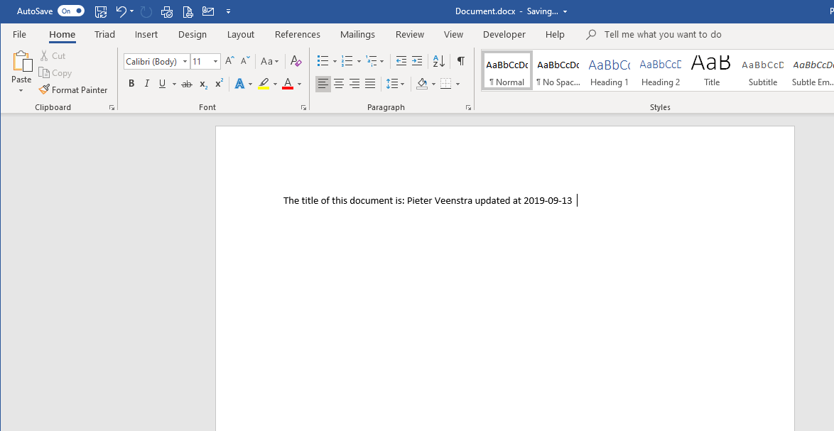 Word Document in Desktop client