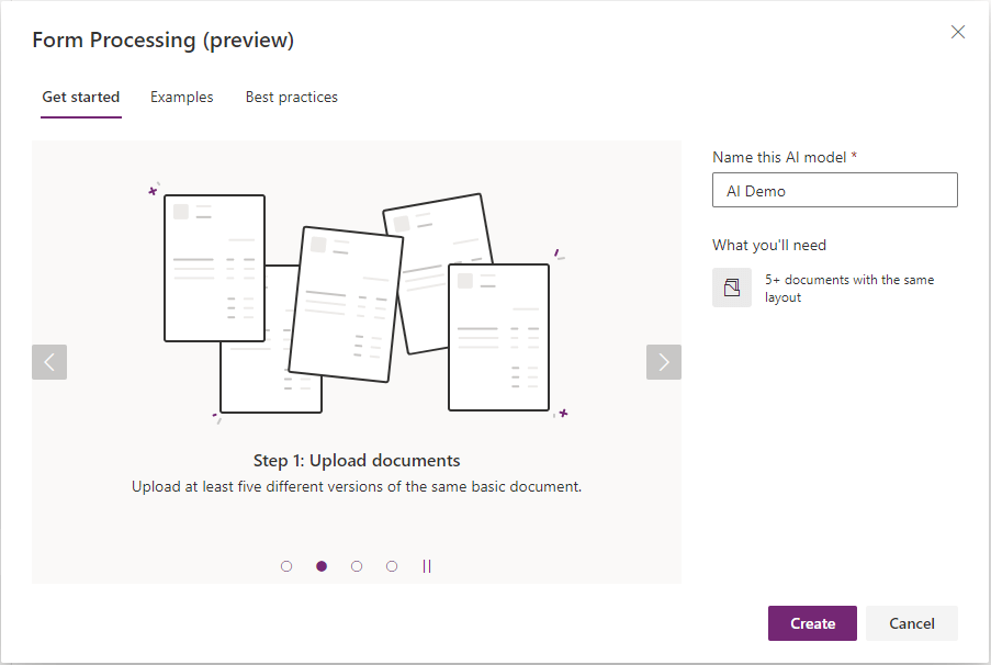 Form processing in AI Builder