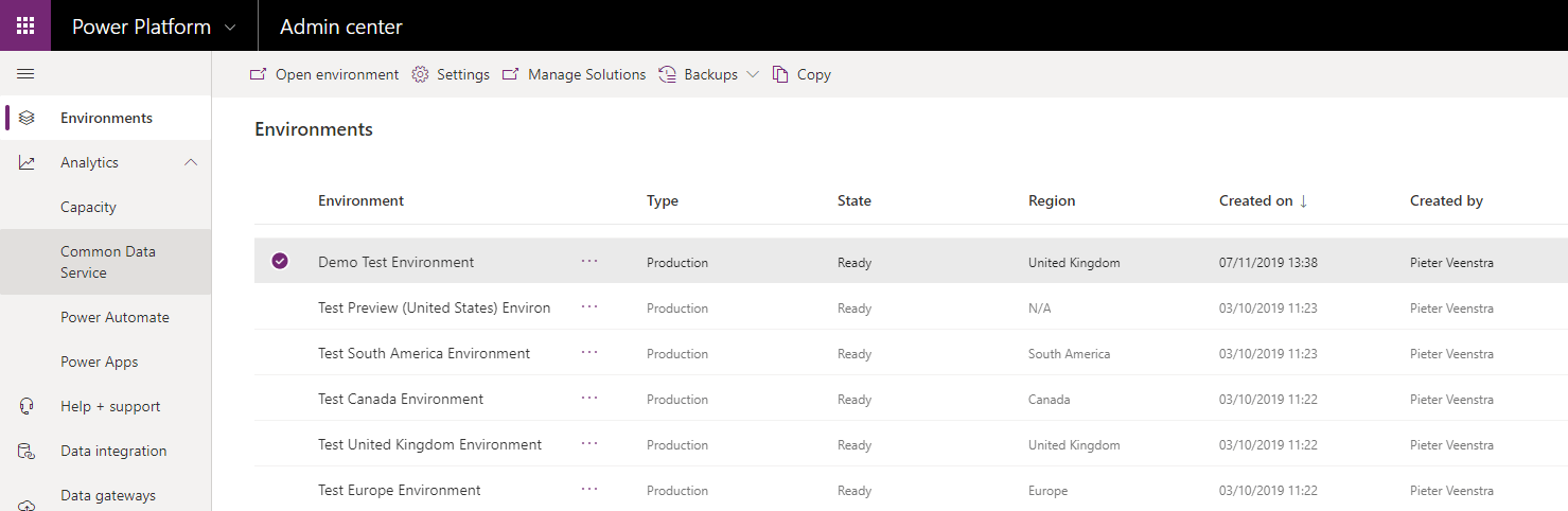 environments in power apps wiht back up option Environments in Power Apps with back up option