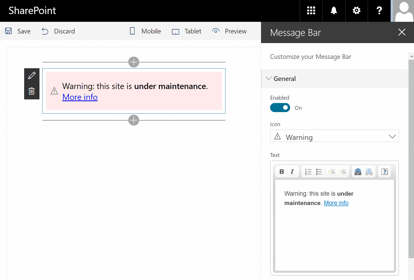MessageBar