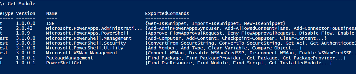 powershell for the power platform modules available PowerShell for the Power Platform-Modules-available