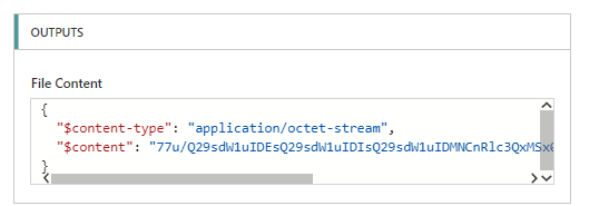 content as reeturned by read content action $content as reeturned by read content action