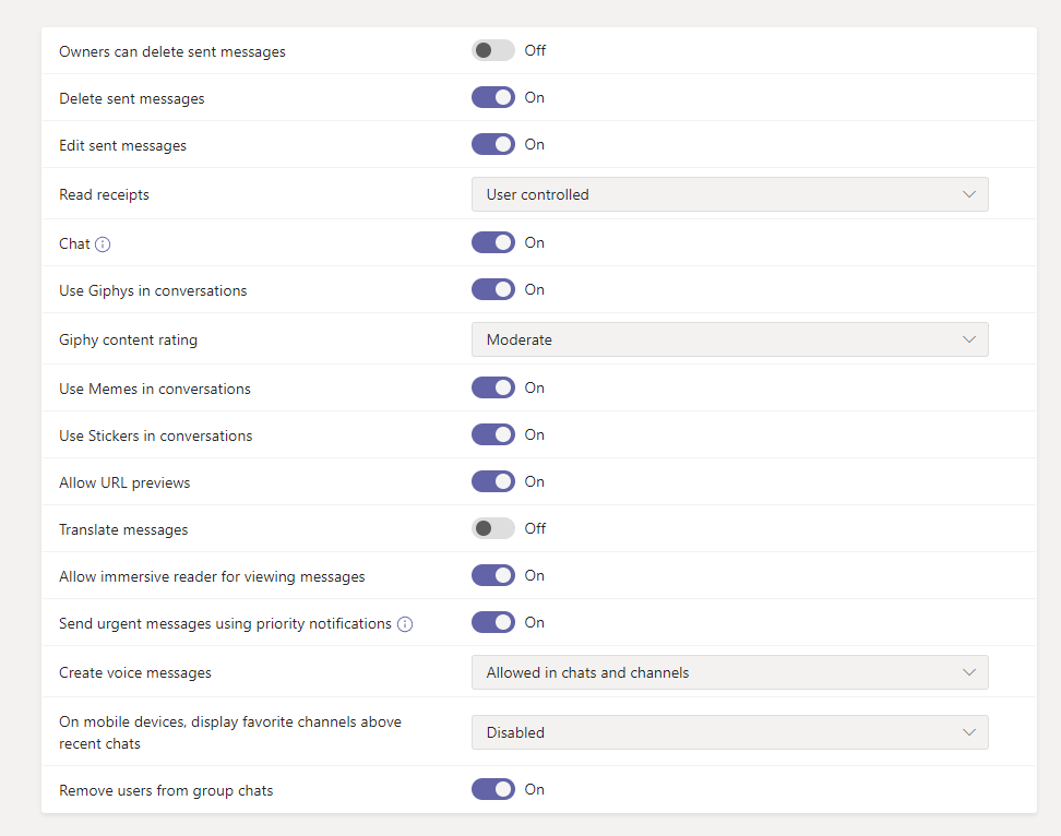 Messaging Policies
