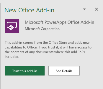 trust this add in Trust This add in