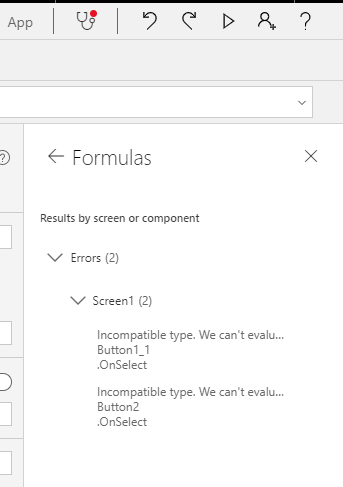 Incompatible Type and Variable Errors in Power Apps