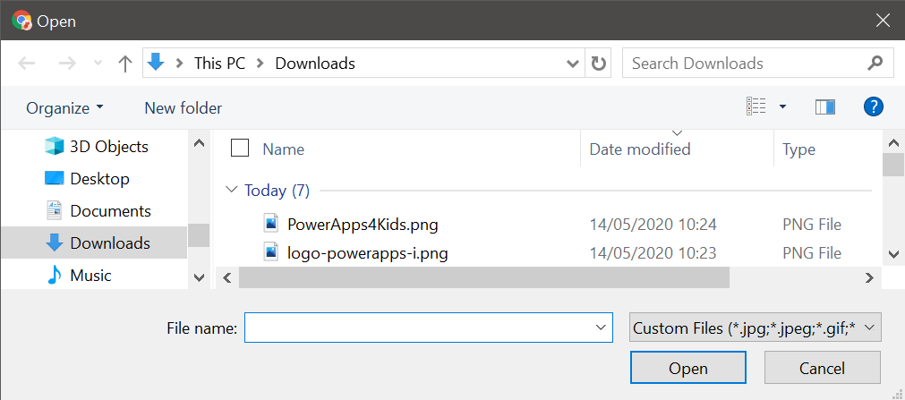 8 supported file formats in the Power Apps Image Control