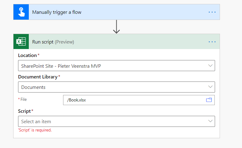 image 38 Run Script with Excel in Power Automate