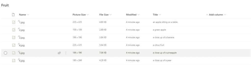 All images given a title Use Azure Computer Vision to name your images with Power Automate