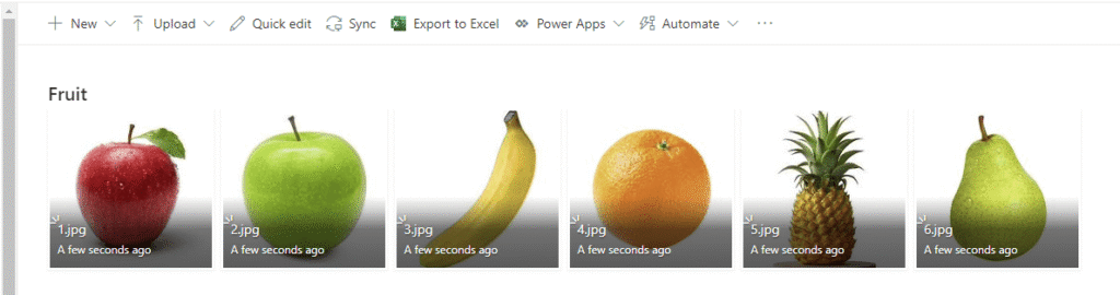 Fruit list Use Azure Computer Vision to name your images with Power Automate