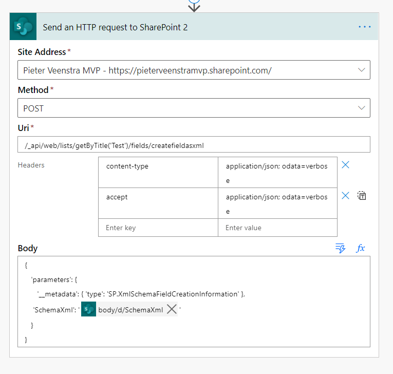 an example sharepoion trest api call in power automate An example SharePoint REST API call in Power Automate