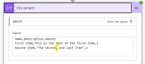 Commas in CSV files in Power Automate