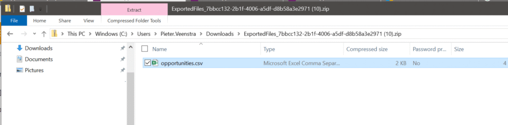 data exported as csv file Data exported as csv file
