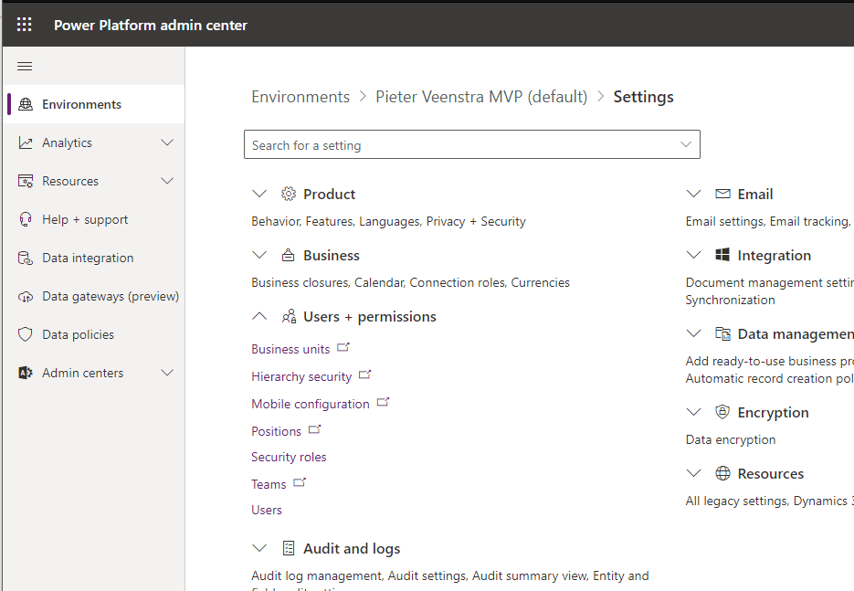 Security and Common Data Services/Dynamics 365