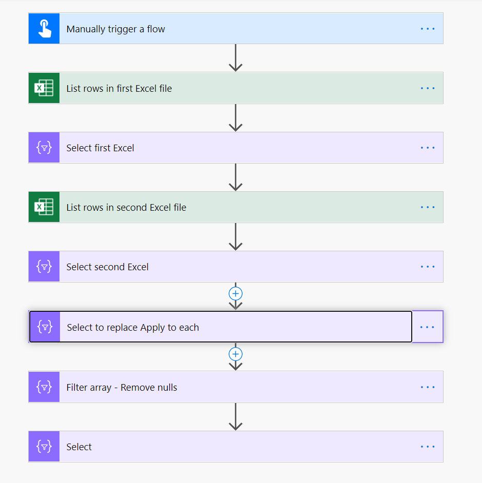 Compare 2 Excel files using Power Automate