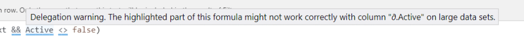 Delegation Warnings in Power Apps