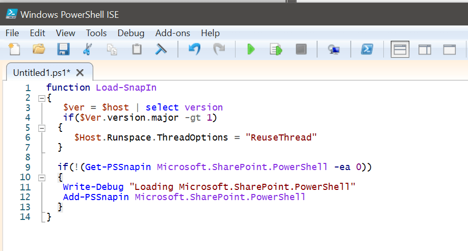 Add-PSSnapin Microsoft.SharePoint.PowerShell