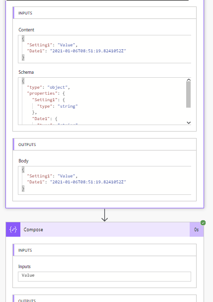 Compose action returning Value