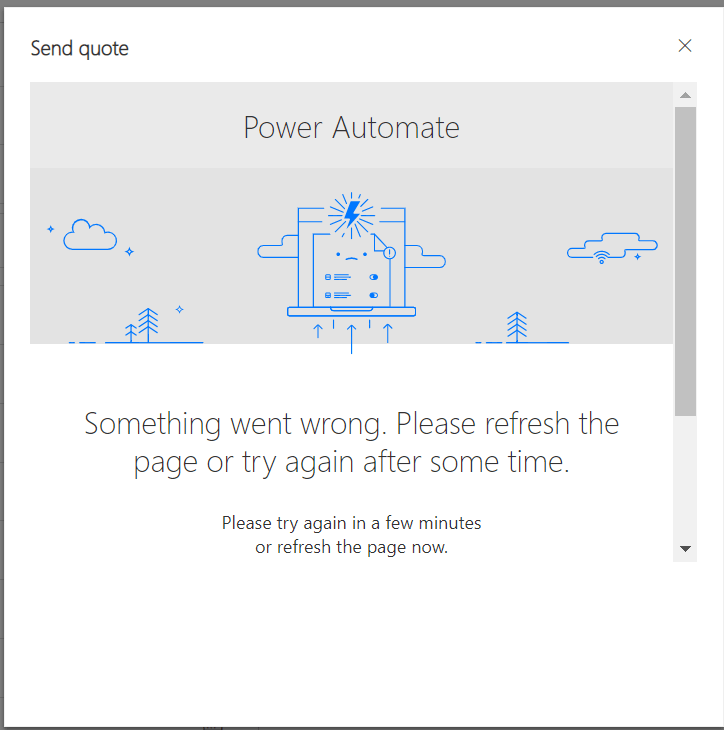 somethign went wrong. Please refresh the page or try agains after some time. Call flows from a model driven app