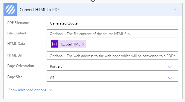 Create PDF documents from data in Power Automate