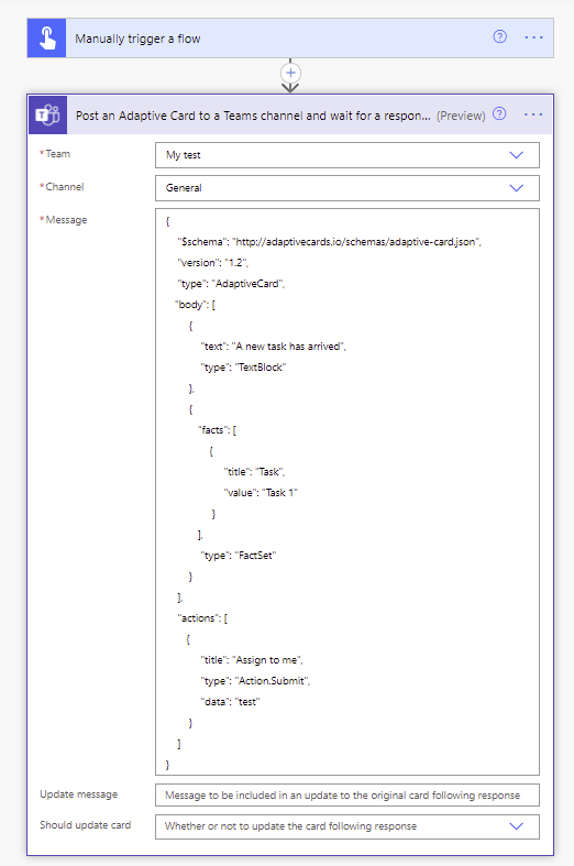 Create Dynamic Adaptive Cards in Teams using Power Automate