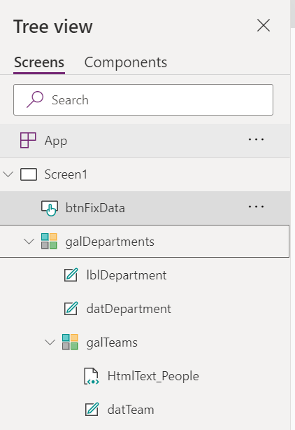 Implementing 2 levels of grouping in Power Apps