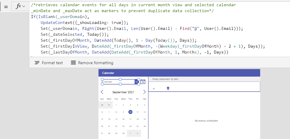 The Weekday and Calendar functions in Power Apps