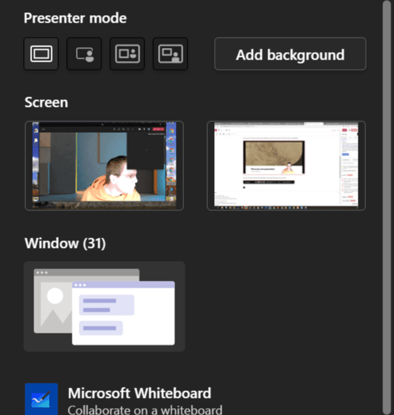 Presenter mode