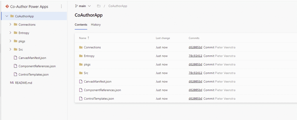 Content of app folder Co-Authoring in Power Apps