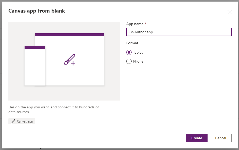 Create co author app Co-Authoring in Power Apps