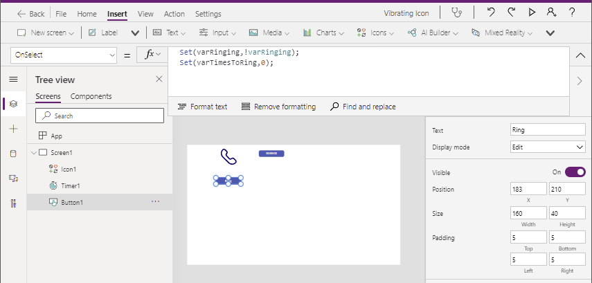 image 19 Create vibrating icons in Power Apps