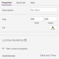 custom properties in the date picker component Custom properties in the date picker component