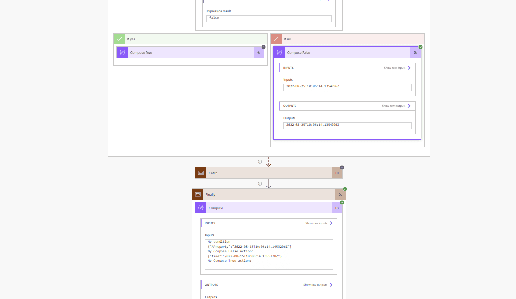 Debug compose actions and compose actions