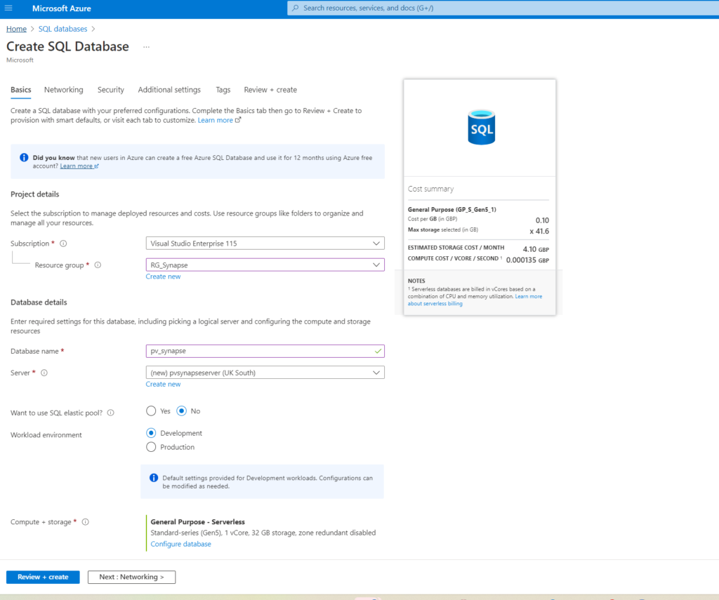 Configure Dataverse exports using Azure Synapse Links for Azure SQL Databases