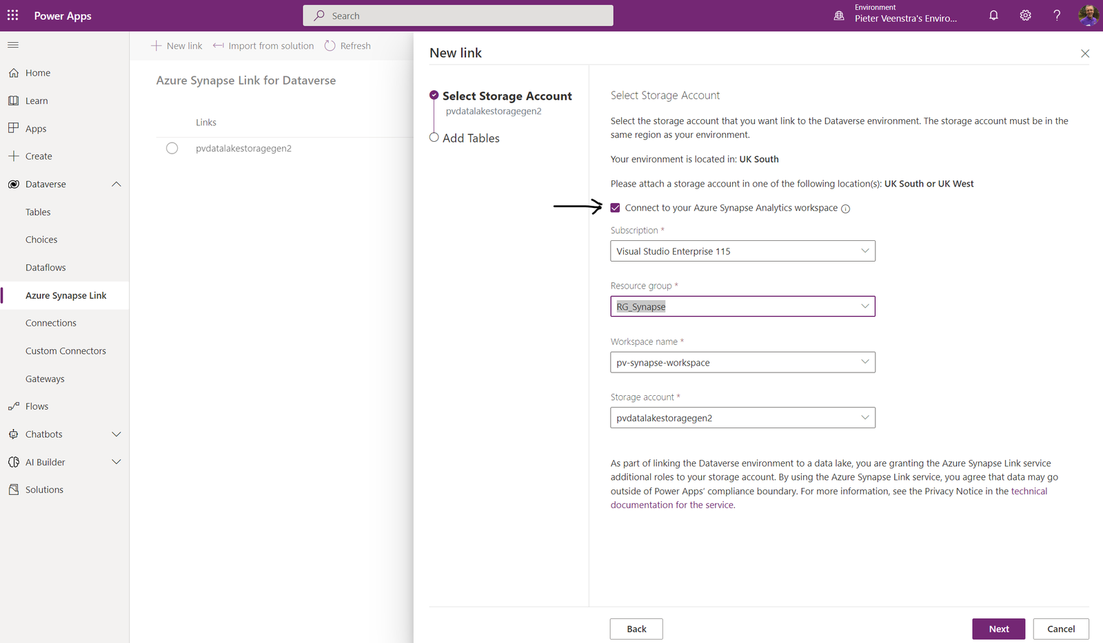 Configure Dataverse exports using Azure Synapse Links for Azure SQL Databases