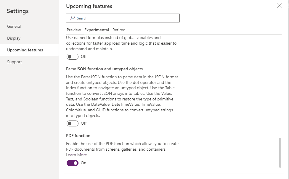 pdf function feature PDF Function feature