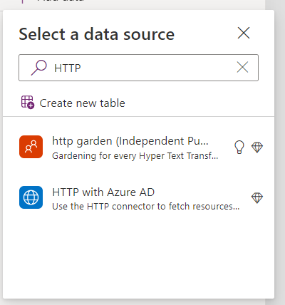 HTTP datasource in Power Apps