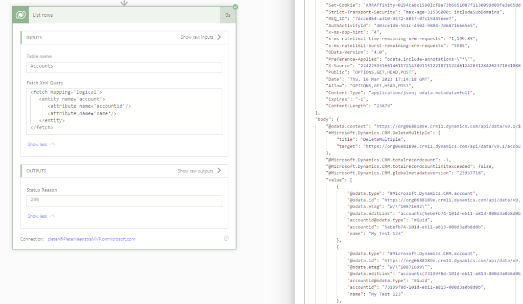 Fetch Xml in List rows
