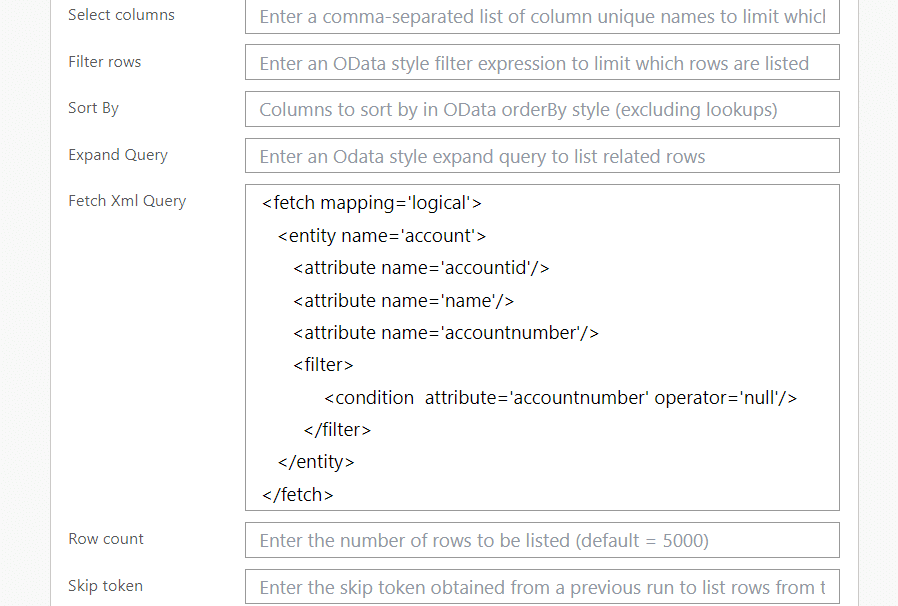 fetch xml with null Fetch Xml with null expression