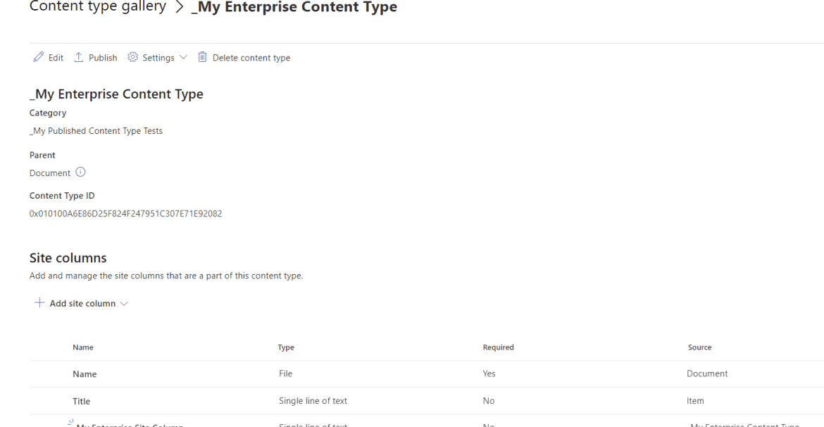 my enterprise content type My Enterprise Content Type