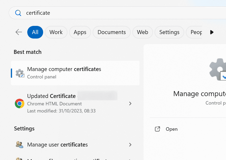 finding manage certificates manager app Finding Manage Certificates Manager app