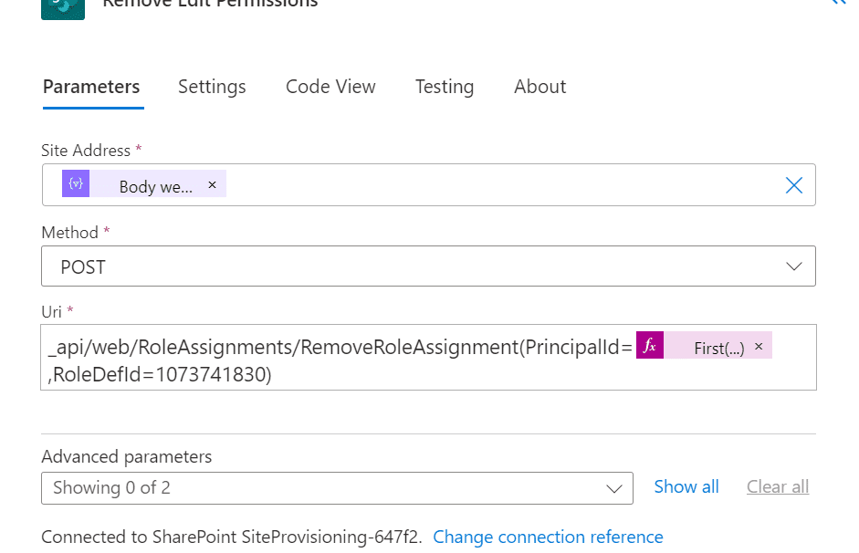 replace contribute parameters 2 Remove Edit permissions