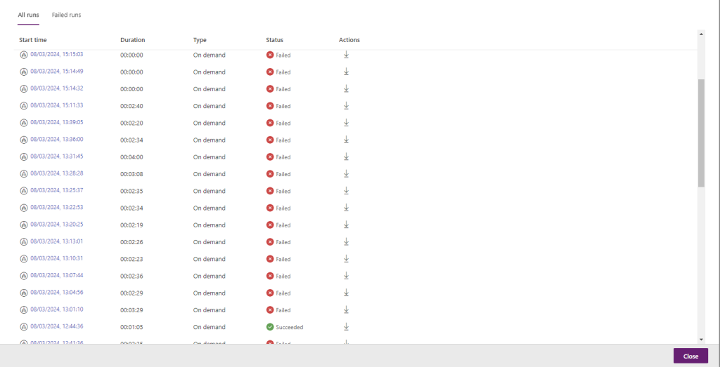 Dataflow timeouts in Power Apps