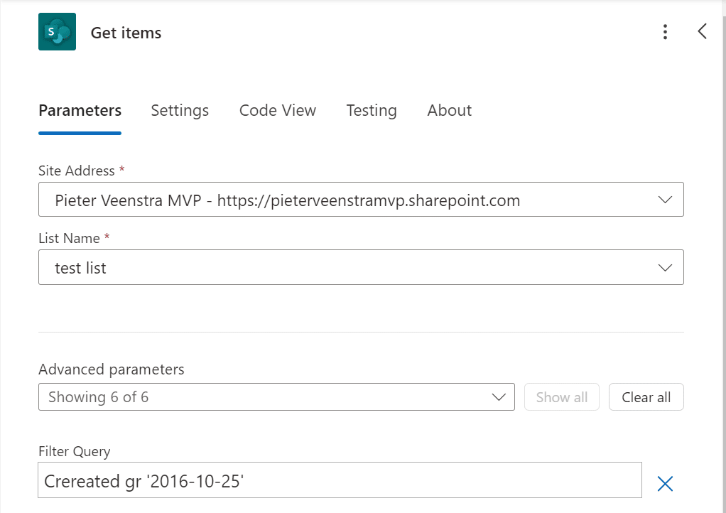 SharePoint odata filter query in Get items actions in Power Automate in 2025